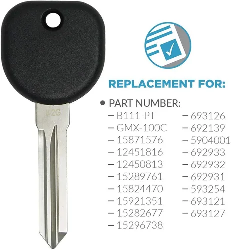 Vista 3 de Keyless2Go Repuesto para Llave de Coche de Encendido con Transpondedor Sin Cortar Circle Plus B111 (Paquete de 2)