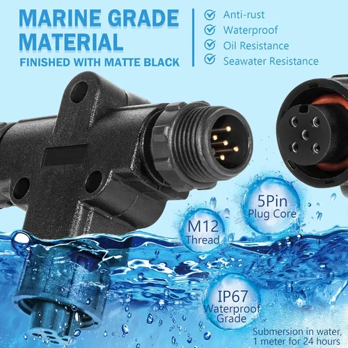 Vista 3 de NMEA 2000 (N2k) (Tee) - Conector en T Accesorios para barcos Garmin Lowrance Simrad B&G Navico Networks, IP67 impermeable, conexión estable