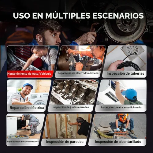 Vista 8 de Cámara de Inspección Digital Autel MaxiVideo MV108S 2025, 2MP 1920x1080, Endoscopio USB Impermeable IP67, Cámara Boroscopio Serpiente de 8.5mm