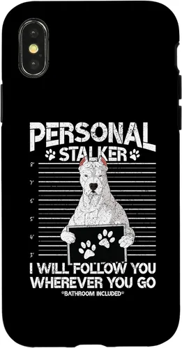 Vista 4 de Funda para iPhone 15 Dogo Argentino con diseño de perro culpable