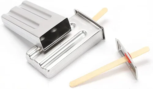 Vista 6 de Molde para hacer helados de acero inoxidable, moldes para paletas de hielo con 10 tazas de molde y estante, herramienta para hacer moldes de paletas