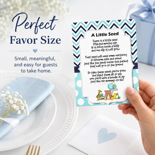 Vista 5 de CHOOBLY Recuerdos de baby shower de niño para invitados 20 paquetes de semillas de flores silvestres Prellenados Mezcla de semillas de ramo