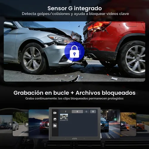 Vista 4 de ATOTOZONE Cámara de respaldo 1080P, grabación de video, control de luz mejorado, WDR, reproducción GPS, gran angular de 140°, impermeable IP67