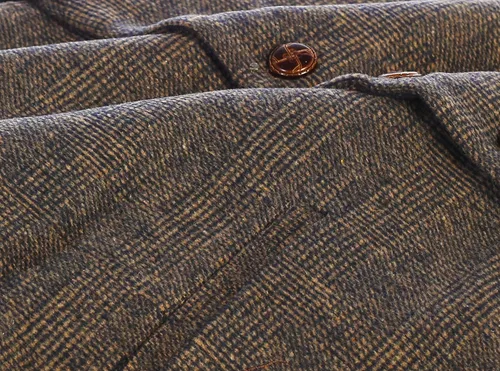 Vista 21 de Gioberti Chaleco de tweed formal de 6 botones para hombres