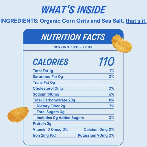Vista 6 de The Real Cereal Company, Cereales orgánicos de maíz en hojuelas, paquete de 3, cero azúcar, sin gluten, sin OMG, fabricado en Estados Unidos