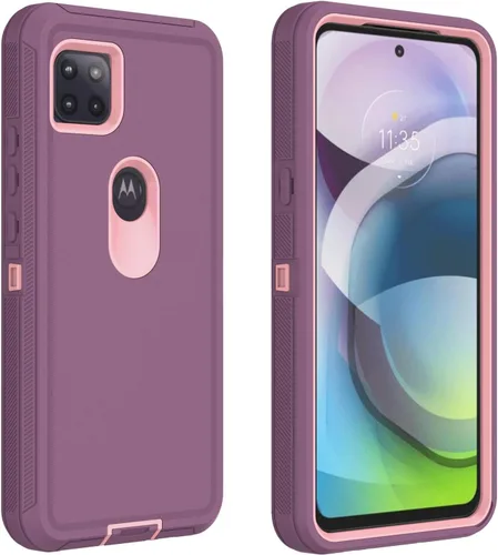 Vista 9 de Funda para Motorola Moto One 5G Ace, funda resistente de poliuretano termoplástico suave, policarbonato duro, resistente, a prueba de golpes, a Negro