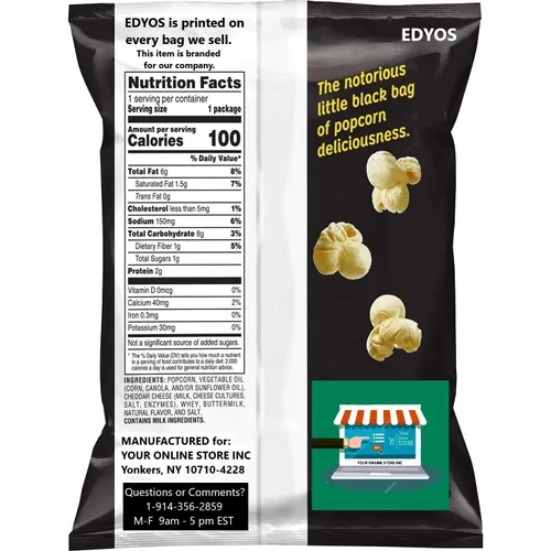 Vista 2 de QT Limited Palomitas de maíz cheddar blanco, 0.625 onzas, 10 unidades, 0.06 onzas (paquete de 10)