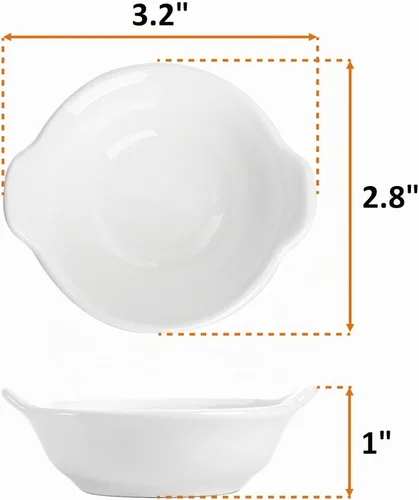 Vista 2 de Elsjoy Paquete de 16 mini platos de cerámica de 2 onzas, cuencos para salsa de soja, salsa de tomate, barbacoa