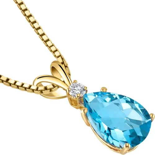Vista 3 de Peora Dije de oro de 14 quilates para mujer con diamante, elegante diamante solitario en forma de lágrima de 10x7mm 0.394 x 0.276 pulgadas, piedras