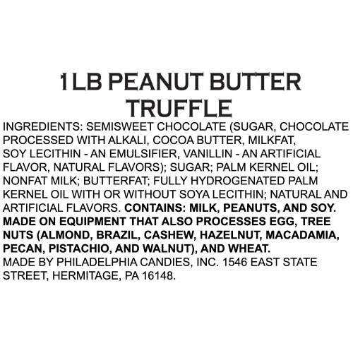 Vista 4 de Philadelphia Candies Trufas de mantequilla de maní de chocolate negro Peso neto 1 lb