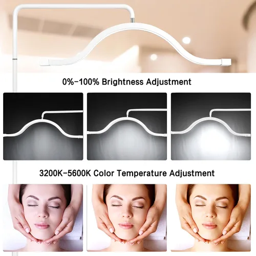 Vista 4 de Lámpara de pie LED de pestañas, luz de esteticistas, luz de tatuaje, lámpara Pmu, lámpara de luna facialista, iluminación para creación de contenido