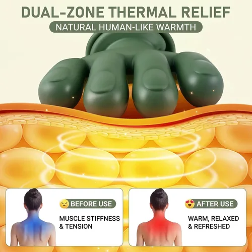 Vista 3 de Bionic - Masajeador de cuello y espalda, masajeador shiatsu calentado de 2 niveles, masaje de amasamiento de tejido profundo 4D, masaje de manos