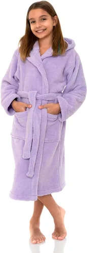 Vista 6 de TowelSelections Bata de baño de felpa suave con capucha para niñas Carbón vegetal