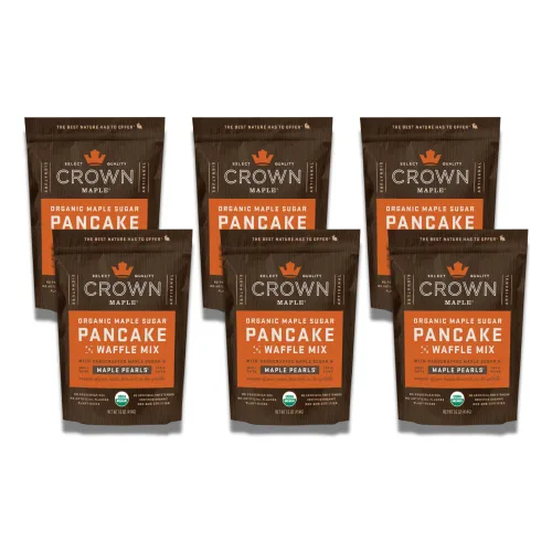 Vista 8 de Crown Maple Mezcla orgánica para panqueques y waffles de azúcar de arce, 16 onzas, con azúcar de arce artesanal y perlas de arce en lotes pequeños