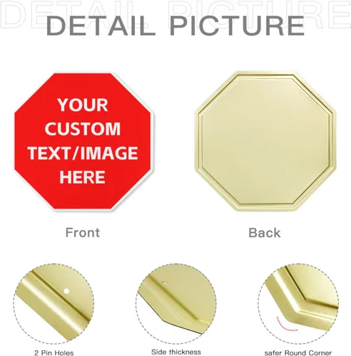Vista 5 de Letreros personalizados para negocios al aire libre de metal con texto en inglés «Make Your Own 12X12» Letrero personalizado para jardines al aire