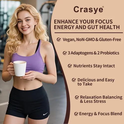 Vista 6 de Café orgánico de hongos 11 superalimentos instantáneos con Ashwagandha, Shilajit, melena de león, reishi, chaga y colágeno café arábica molido