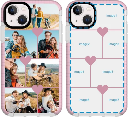 Vista 20 de Funda de teléfono personalizada para iPhone 15, diseño de collage de múltiples imágenes, resistente a los golpes, funda protectora de TPU suave
