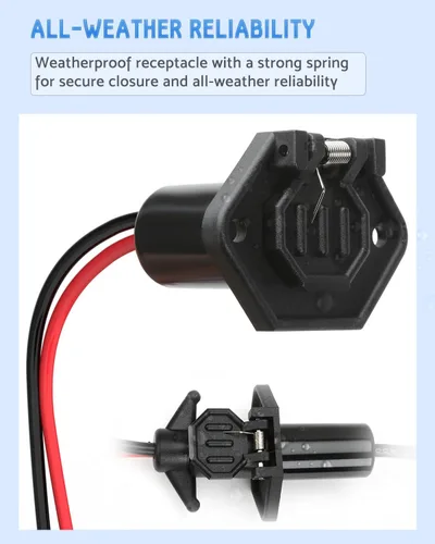 Vista 2 de Enchufe de motor de arrastre, enchufe y receptáculo de motor de arrastre de 12 V para Minn Kota, motor de arrastre impermeable de conexión rápida