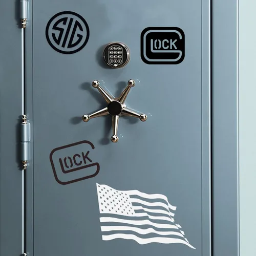 Vista 6 de GRITKULTURE Safe Action Gun Pistol Perfection Vinilo adhesivo para parachoques, calcomanía para automóvil, camión, casillero, buzón, refrigerador