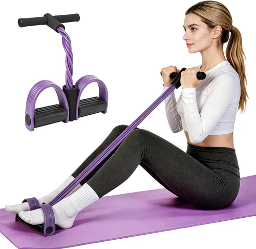 Vista 7 de Cuerda de tensión de 6 tubos, banda de resistencia elástica multifunción para pedal de yoga, cuerda de tensión de látex natural, equipo de fitness