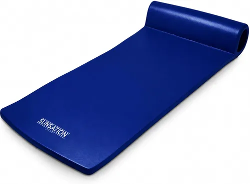 Vista 12 de TRC Recreation Sunsation 1.75" Thick Foam Pool Float Lounger w/ Headrest for Lounging & Sunbathing in Swimming Pools, Beaches & Lakes, 70" x 26 Azul