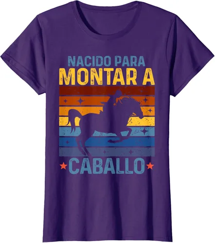 Vista 13 de Horse Rider Equestrian Riding Nacido Camiseta Para Montar A Caballo Negro