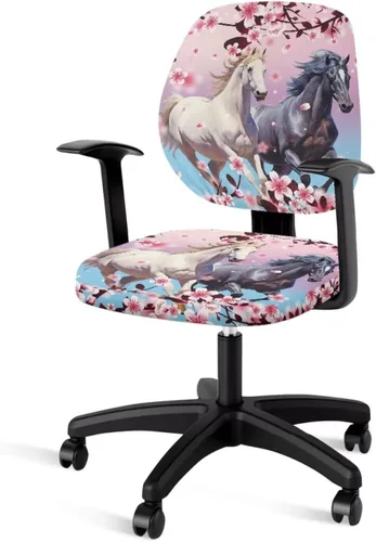 Vista 29 de Funda para silla de oficina, con temática de playa, funda elástica para silla de oficina, funda elástica de 2 piezas, funda para silla