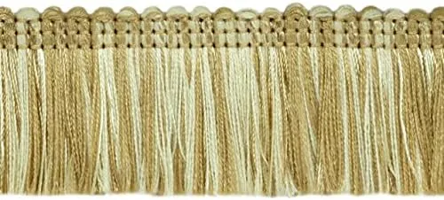 Vista 3 de DÉCOPRO 1 3/4 pulgadas de largo (1.6 in) de largo, colección Noblesse hermoso ribete de flecos (0175HB), color burdeos, dorado, rojo, multicolor
