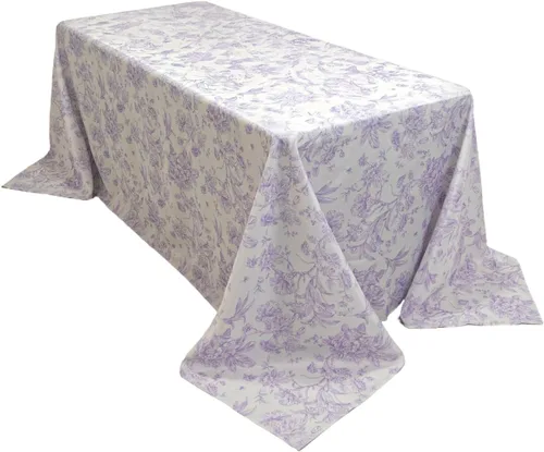 Vista 111 de Efavormart - Mantel rectangular, 60 x 102 pulgadas, resistente a las manchas y a las arrugas, lavable, mantel decorativo oblongo de tela de Amatista