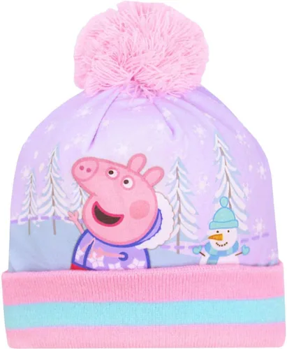 Vista 3 de Peppa Pig Sombreros para niñas, opciones de estilo para niños, programas de televisión, gorros de invierno