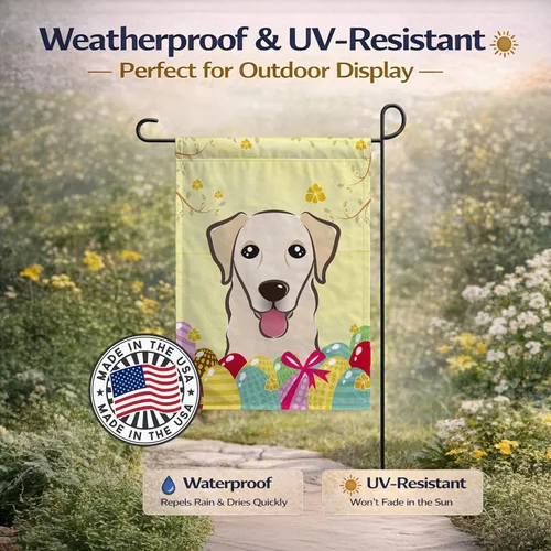 Vista 686 de Caroline's Treasures BB1923GF Bandera decorativa para jardín con diseño de Border Collie, para caza de huevos de Pascua, para jardín, jardín, patio