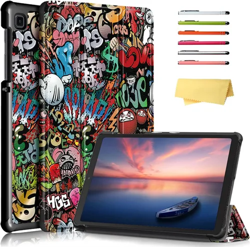 Vista 13 de Galaxy Tab A7 Lite 8.7 pulgadas SM-T225/T220 Trifold Case 2021 Modelo 2021 Ultra Delgada Funda Folio Ligero con Soporte Multi-Ángulo Delgado Cuero