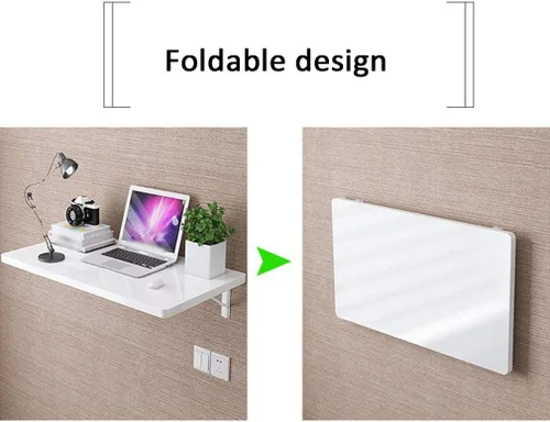 Vista 3 de Mesa plegable para colgar en la pared, estante de pared para cocina, escritorio flotante para niños, mesa de almacenamiento para ordenador, banco