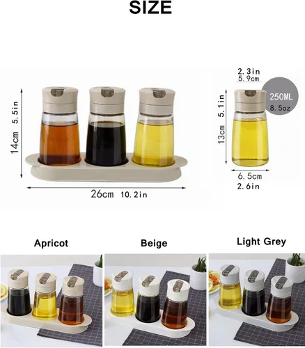 Vista 8 de Botella de salsa de soja con tapa abatible, dispensador de aceite Albaricoque