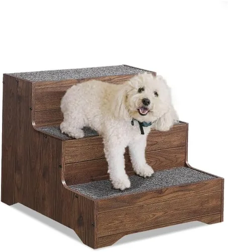 Vista 8 de beeNbkks 16" Tall Dog Stairs for Large Dogs, Extra Wide Couch Pet Steps 2-Tier