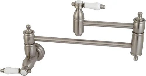 Vista 7 de Kingston Brass KS3103BPL - Grifo de cocina para relleno de olla de montaje en pared, latón antiguo