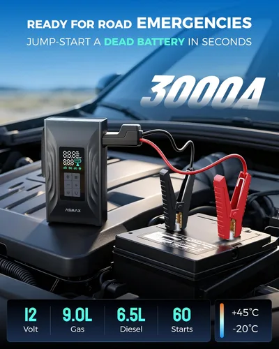Vista 2 de ASMAX Arrancador de salto T20 7-en-1 con compresor de aire, caja de salto
