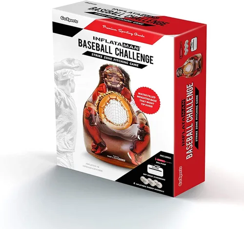 Vista 6 de GoSports Inflataman Baseball Toss Challenge - Juego de lanzamiento de zona de strike con atrapador inflable
