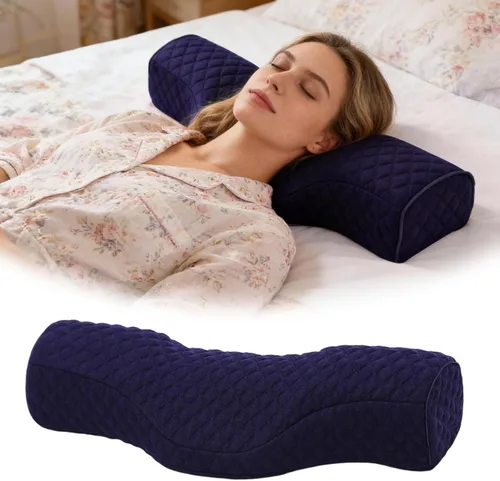 Vista 9 de Neck Therapy Pillow with Cervical Traction Design, Memory Foam Ergonomic Neck Support Pillow for Shoulder Relaxation and Posture Correction, Ideal