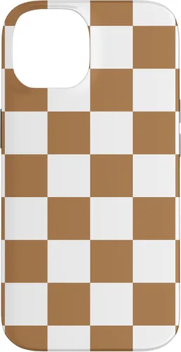 Vista 4 de iPhone 16 Checkered Checkerboard Indie Aesthetic Brown Coffee Beige Case
