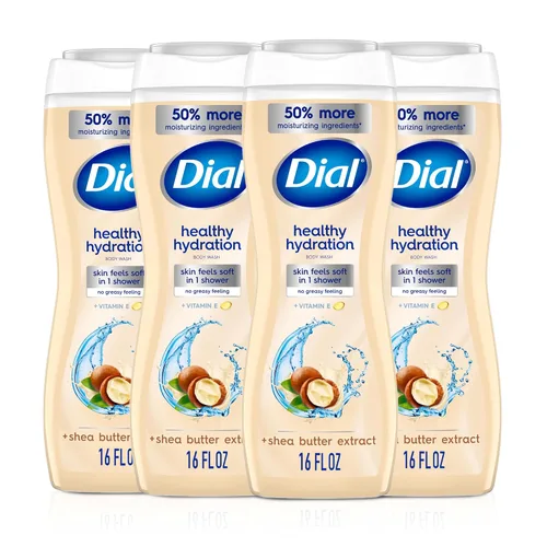 Vista 13 de Dial Gel de Ducha, Hidratación Saludable, Leche de Coco + Vitamina E, 16 onzas líquidas (Paquete de 4), Suave, Deja la Piel Suave en 1 Ducha