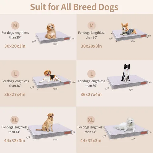 Vista 3 de Cama ortopédica para perros grandes y medianos, espuma para jaula de huevos, impermeable, funda lavable, almohadilla de espuma viscoelástica
