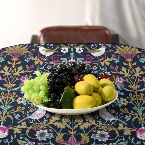 Vista 279 de Mantel Floral Retro de Pájaros, Diseño Original Bohemio William Morris Estampado Cubierta de Mesa para Hogar Picnic Fiesta Comedor Cocina William