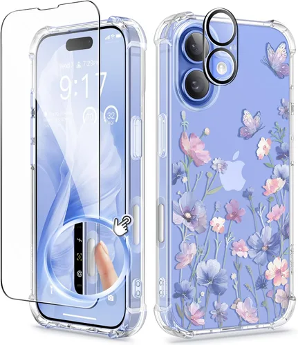Vista 25 de GVIEWIN - Funda para iPhone 11 con protector de pantalla + protector de lente de cámara, cubierta protectora transparente suave de poliuretano