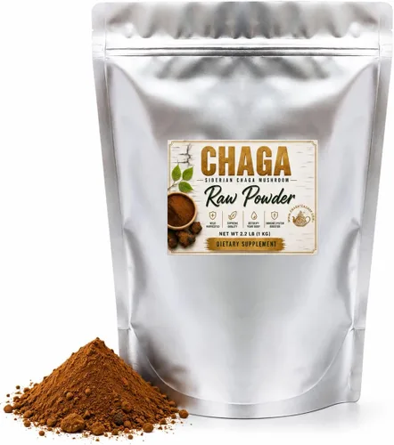Vista 11 de Polvo crudo de hongos chaga siberianos cosechado silvestre totalmente natural, 5 onzas (5.01 oz.)