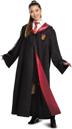 Vista 3 de Túnica de Harry Potter de calidad, capas temáticas del mundo mágico de la Casa Hogwarts para adultos, accesorio para disfraces con calidad