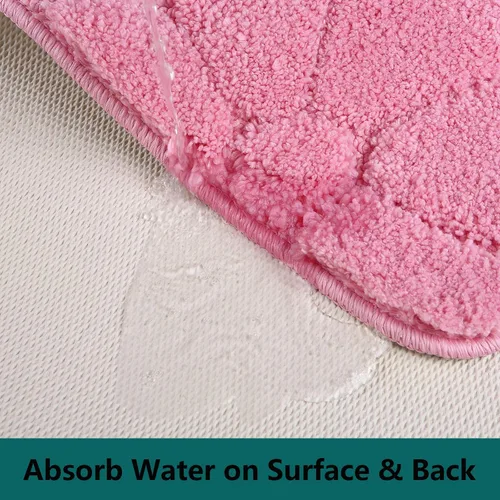 Vista 3 de M24 - Tapetes de baño de microfibra súper suaves con red de absorción de agua, antideslizantes, lavables a máquina