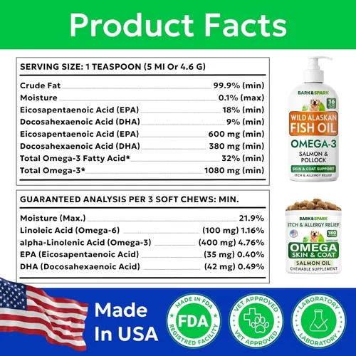 Vista 4 de Omega 3 + Aceite de pescado para perros - Apoyo para la piel y el pelaje