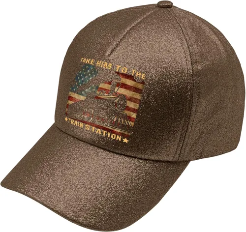 Vista 2 de Dad Hats Take Him to The Train Station Baseball Cap, Vintage Dad Hats for Women