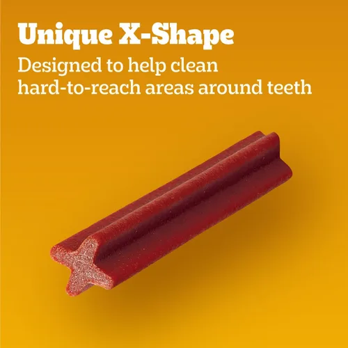 Vista 3 de Pedigree Dentastix - Golosinas para perros de raza grande, sabor a tocino, bolsa de 1.67 libras (32 golosinas) Triple action dental care, reduces